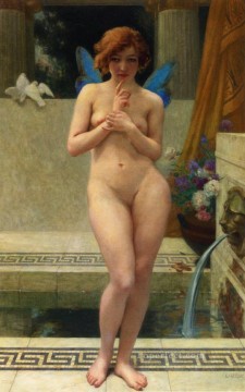  Fountain Works - Psyche at a Fountain Nymphe A La Piece DEau nude Guillaume Seignac